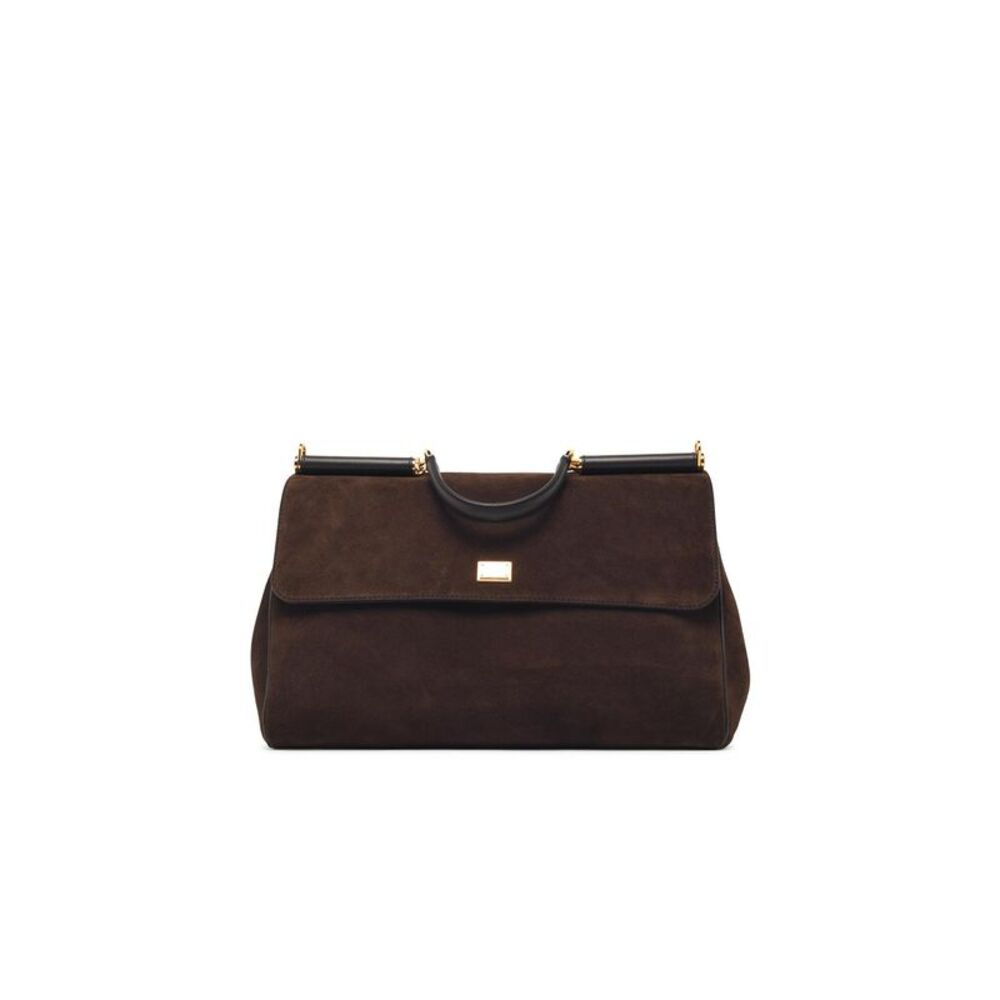 Dolce & Gabbana Dark Brown Suede 'My Sicily' Maxi Bag Women